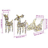 Reinsdyr Trekke Slede Varmhvit 52.5 x 28 x 32.5 cm Rotting