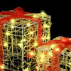 Gaveeske med 60 LED 3 pcs Varmhvit 20 x 20 x 20 cm Akryl