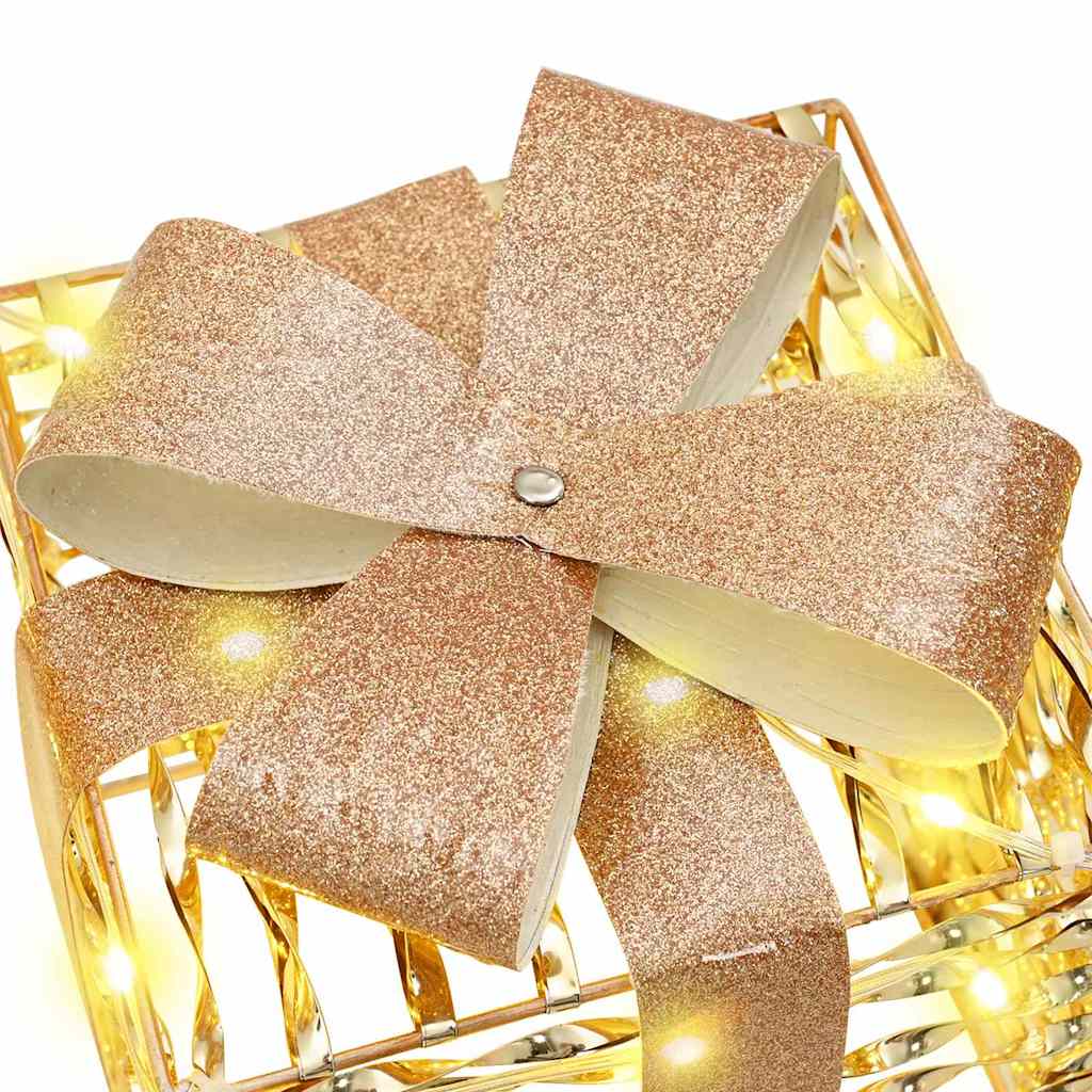 Gaveeske med 60 LED 3 pcs Varmhvit 20 x 20 x 20 cm PET vidaXL