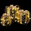 Gaveeske med 60 LED 3 pcs Varmhvit 20 x 20 x 20 cm Rotting