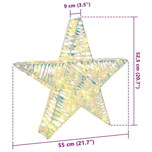 3D Stjerne med 50 LED Varmhvit 55 x 52.5 x 9 cm PET