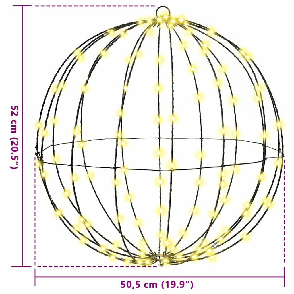 Kule med 160 LED Varmhvit 50 cm Metall