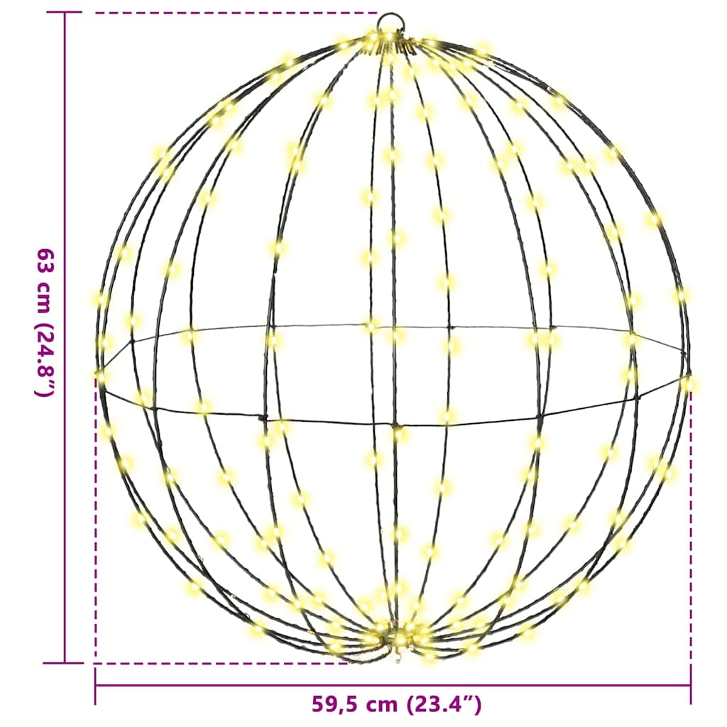 Kule med 192 LED Varmhvit 60 cm Metall