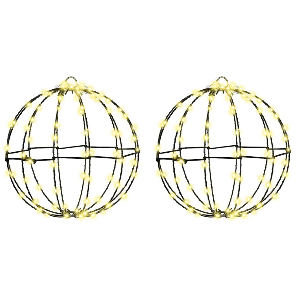 Kule med 192 LED 2 pcs Varmhvit 30 cm Metall