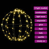 Kule med 192 LED 2 pcs Varmhvit 30 cm Metall