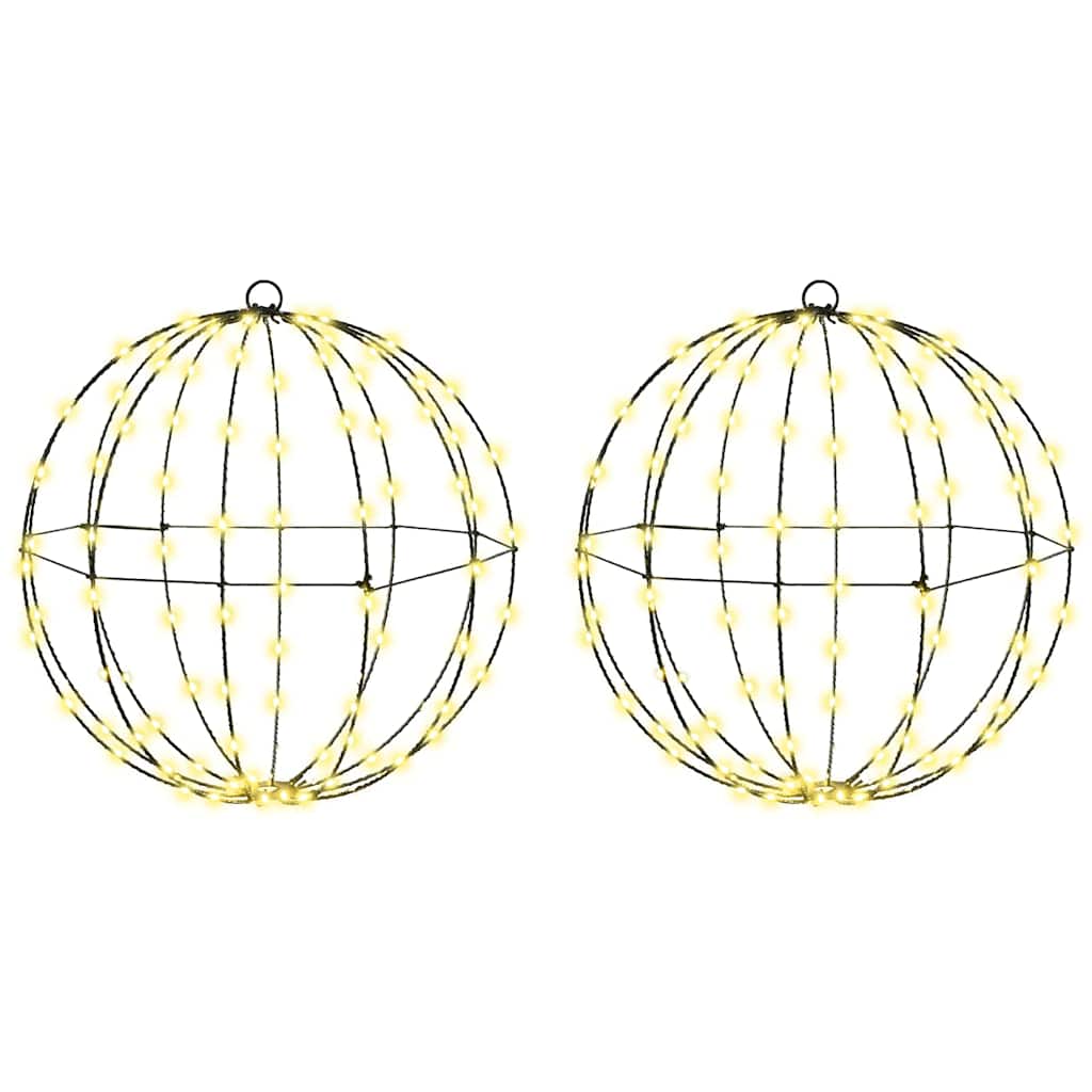Kule med 192 LED 2 pcs Varmhvit 40 cm Metall