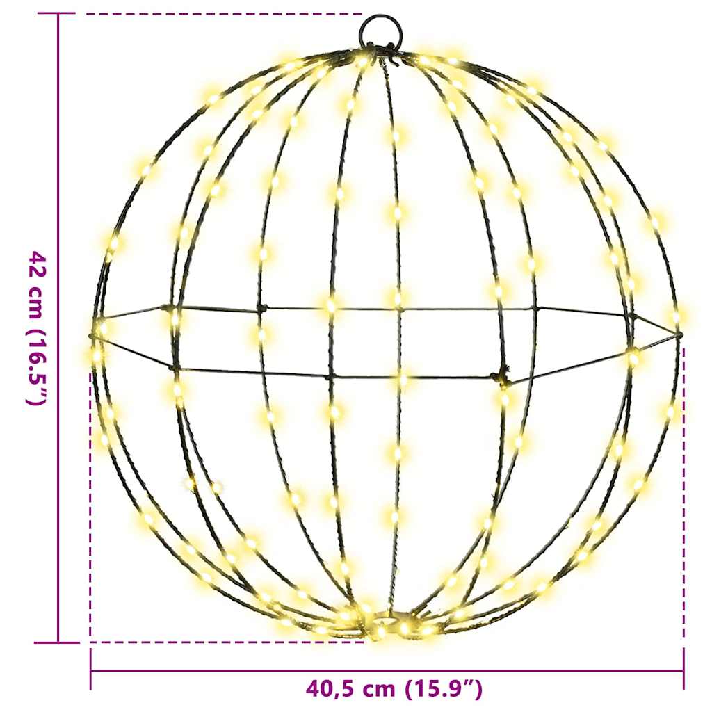 Kule med 192 LED 2 pcs Varmhvit 40 cm Metall