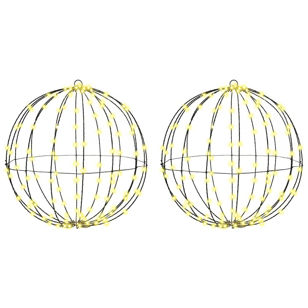Kule med 320 LED 2 pcs Varmhvit 50 cm Metall