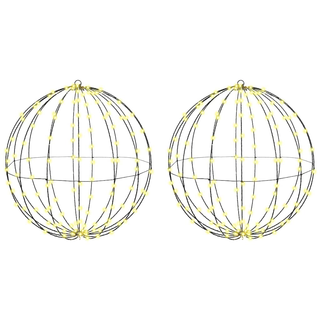 Kule med 384 LED 2 pcs Varmhvit 60 cm Metall
