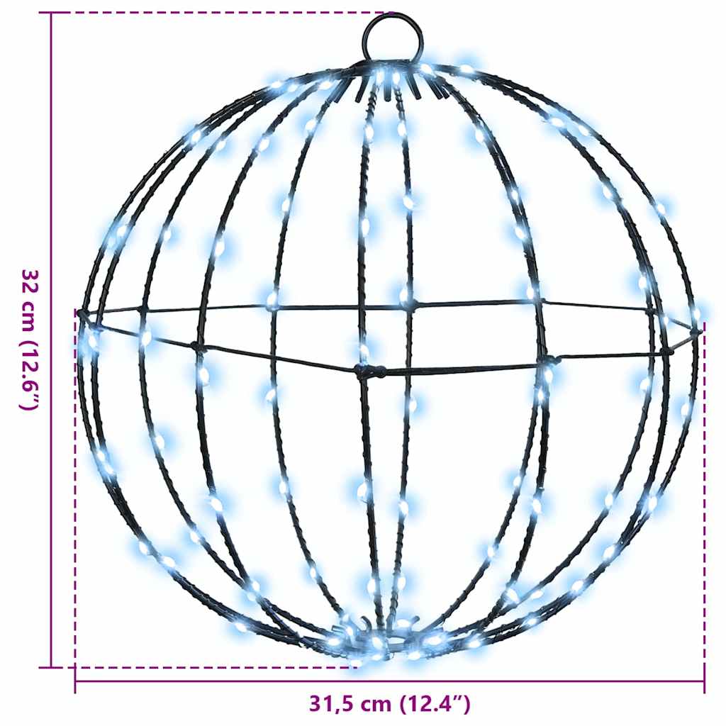 Kule med 192 LED 2 pcs Kaldhvit 30 cm Metall