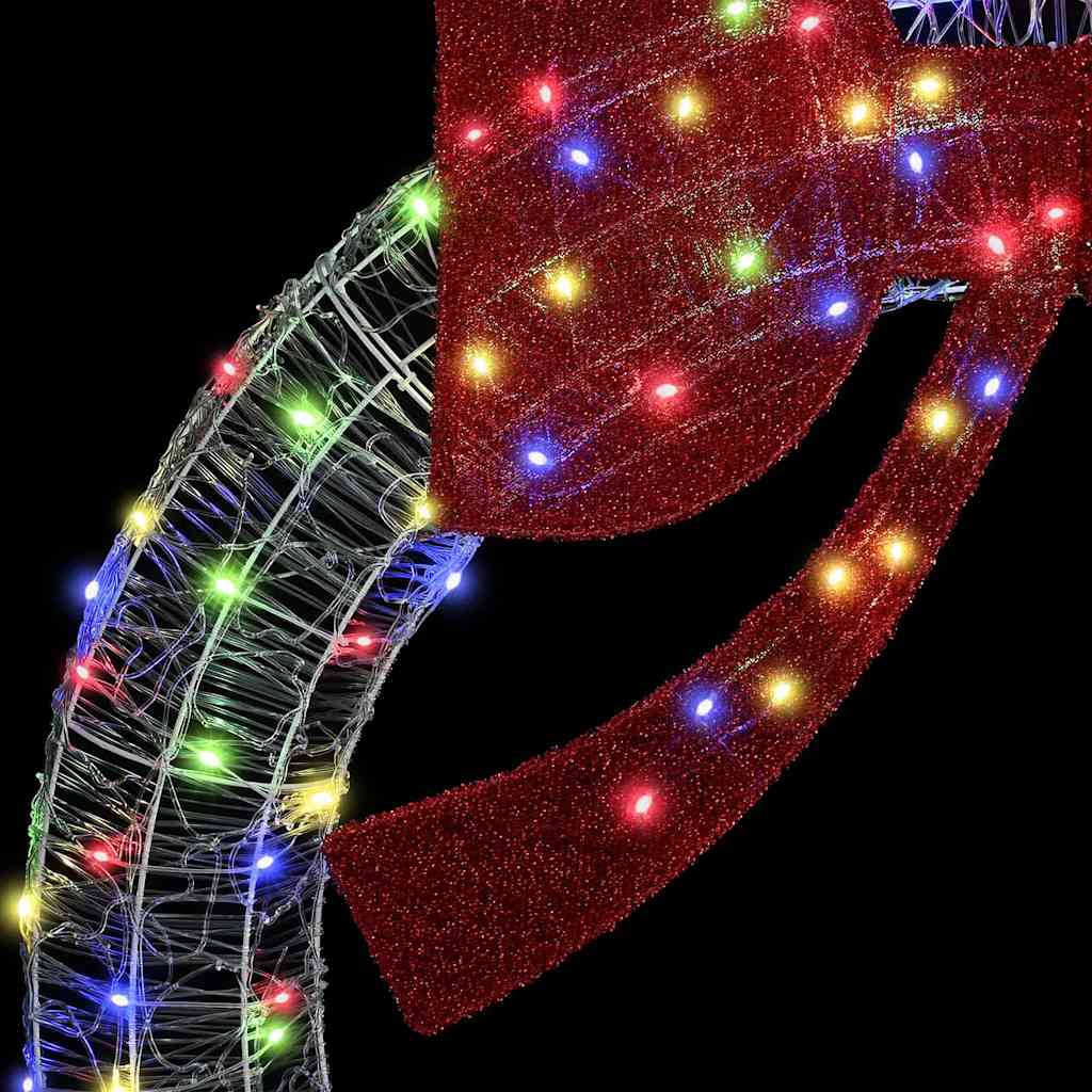 Krans med LED -stripelys Flerfarget 90 cm Akryl