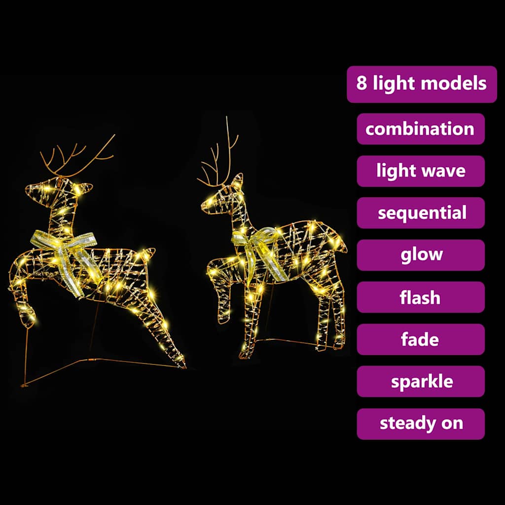 LED Reinsdyr med 40 LED 2 pcs Varmhvit PET