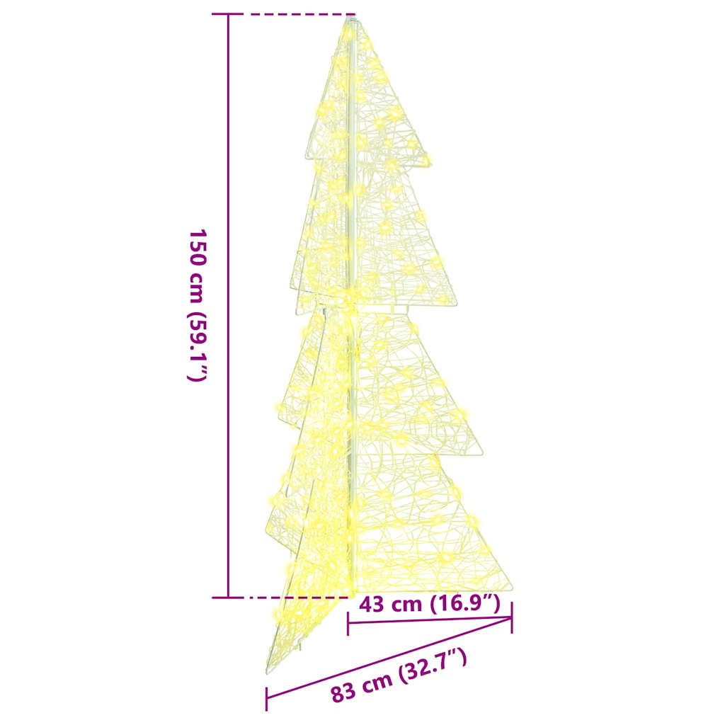 Juletre med 160 LED Varmhvit 150 cm Akryl