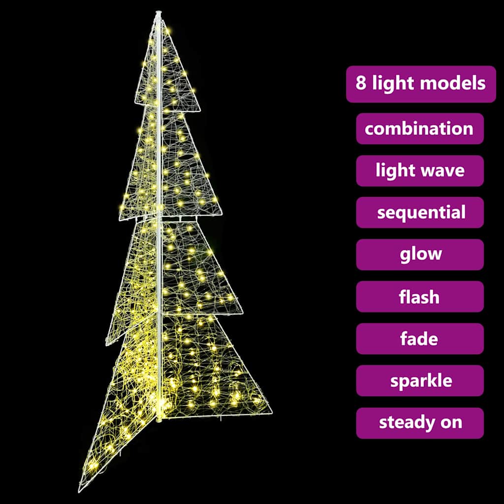 Juletre med 240 LED Varmhvit 180 cm Akryl