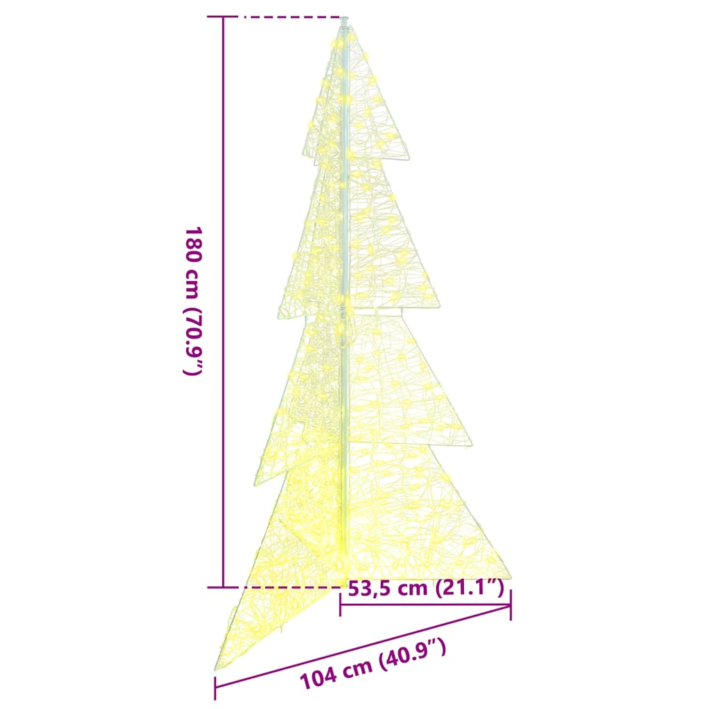 Juletre med 240 LED Varmhvit 180 cm Akryl