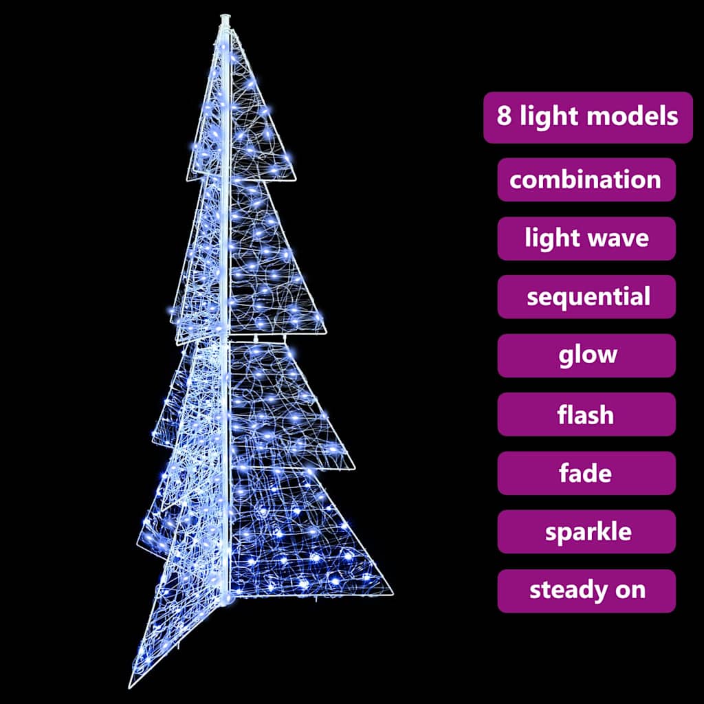 Juletre med 240 LED Kald Hvit 180 cm Akryl