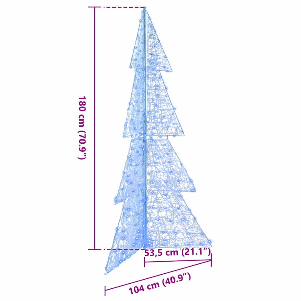 Juletre med 240 LED Blå 180 cm Akryl