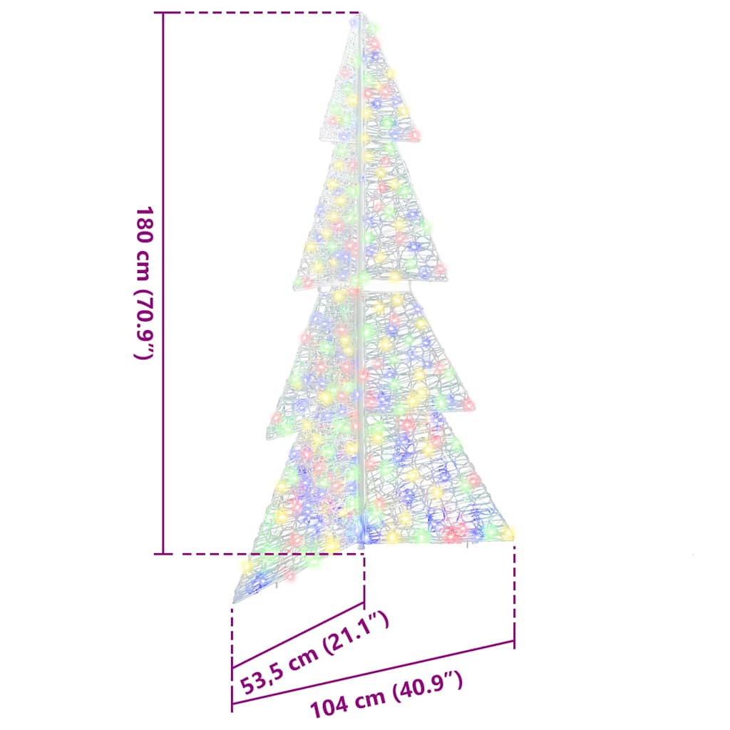 Juletre med 240 LED Flerfarget 180 cm Akryl