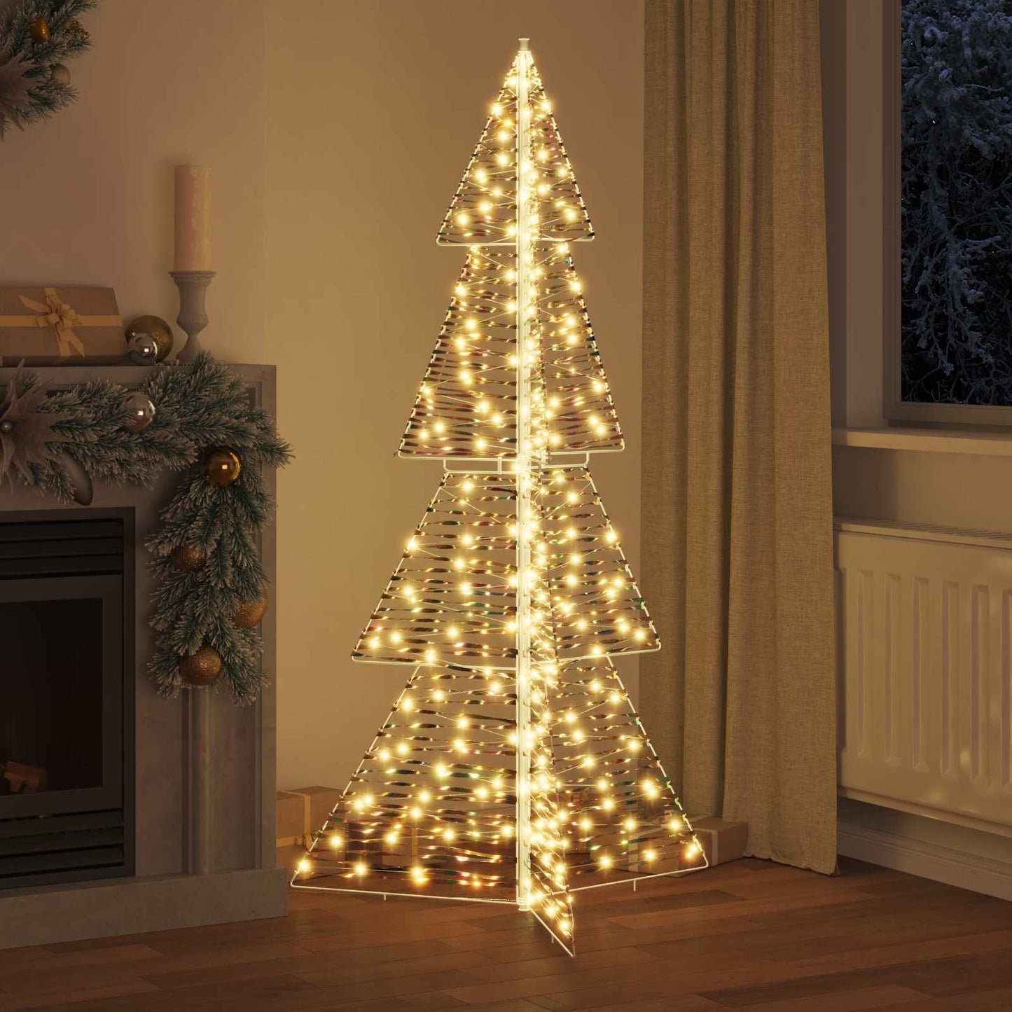 Juletre med 240 LED Varmhvit 180 cm PET