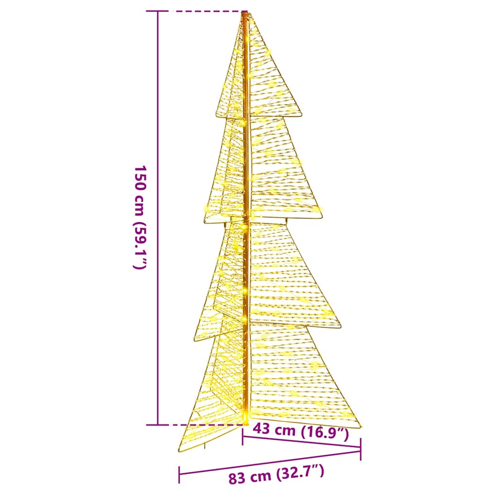 Juletre med 160 LED Varmhvit 150 cm PET