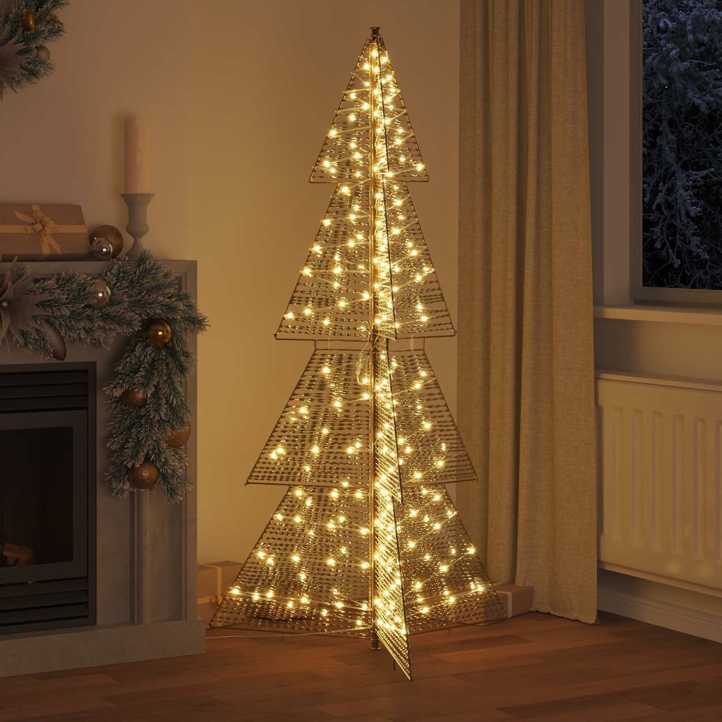 Juletre med 240 LED Varmhvit 180 cm PET