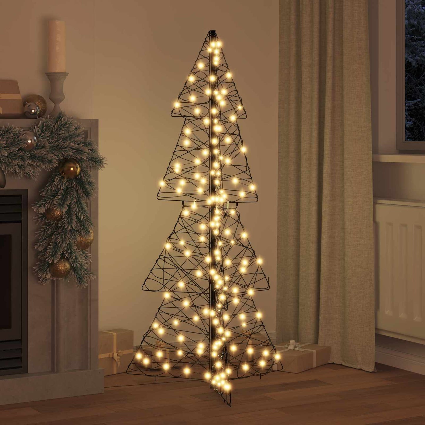 Juletre med 160 LED Varmhvit 150 cm Rotting
