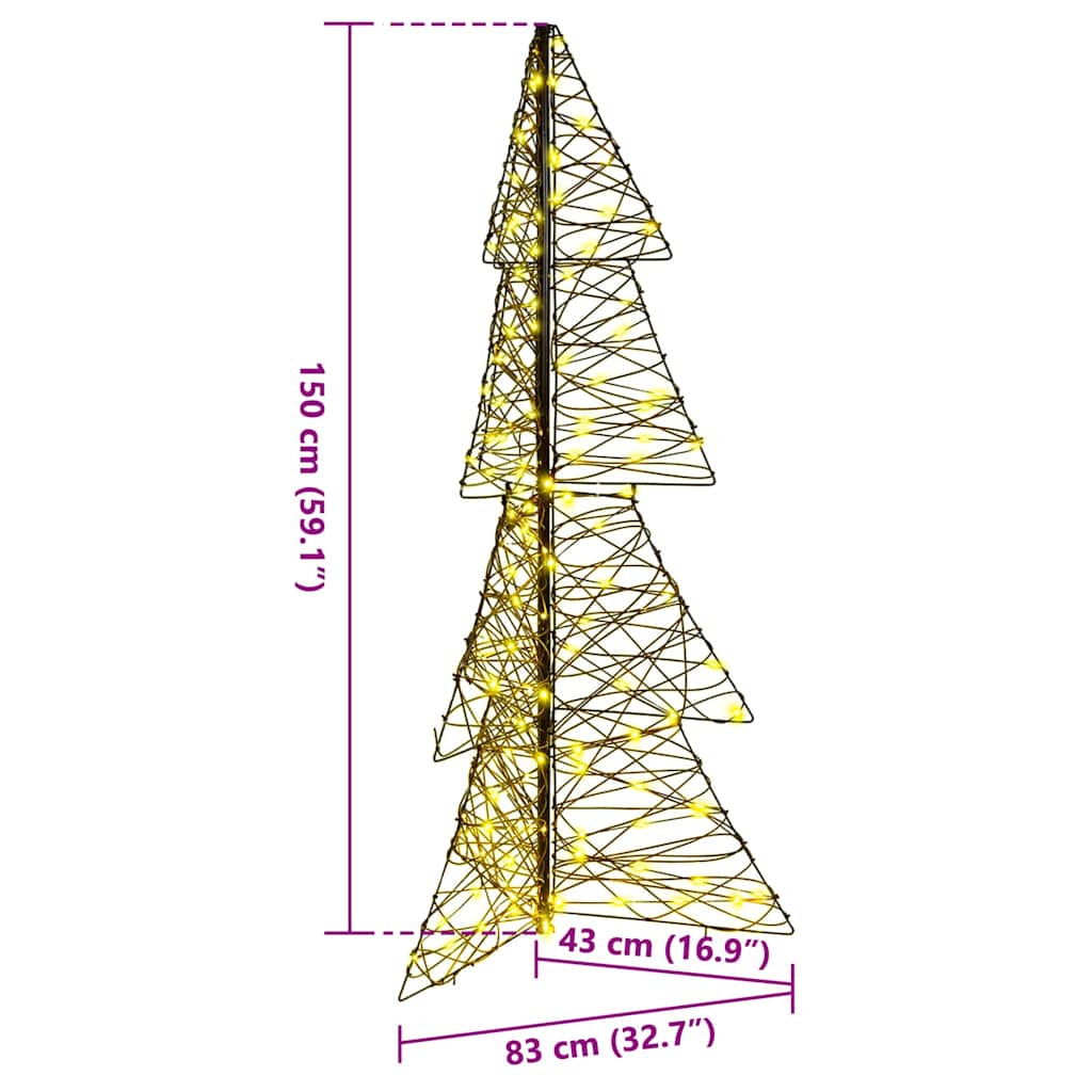 Juletre med 160 LED Varmhvit 150 cm Rotting