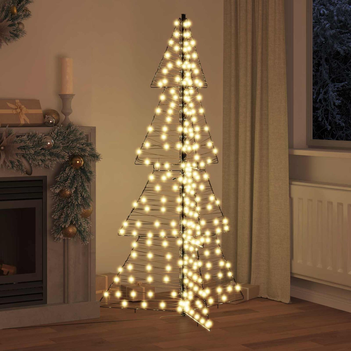 Juletre med 240 LED Varmhvit 180 cm Rotting