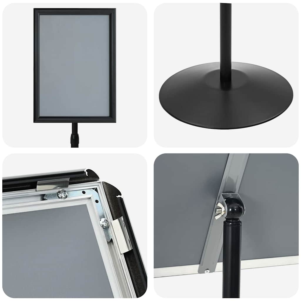 Pedestal plakatstativ sølv a3 PVC og stål