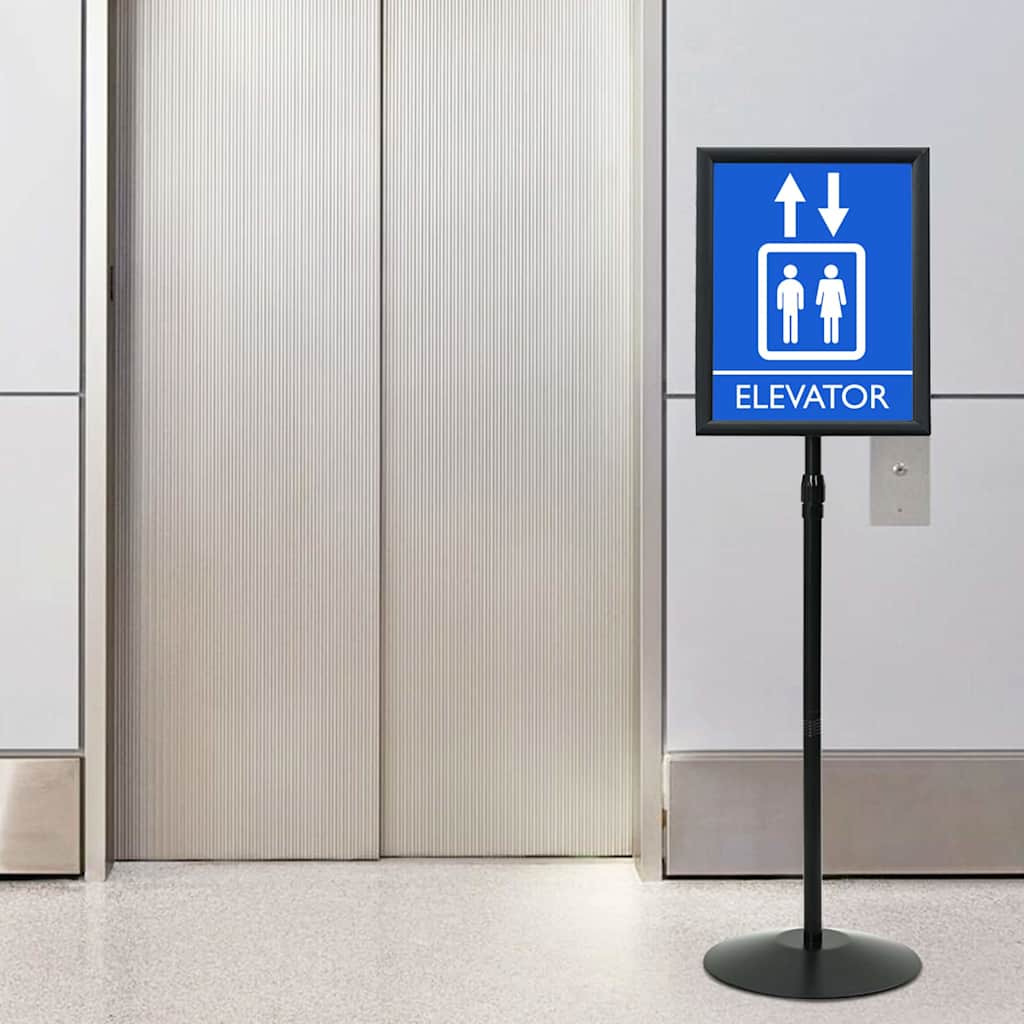 Pedestal plakatstativ sølv a3 PVC og stål