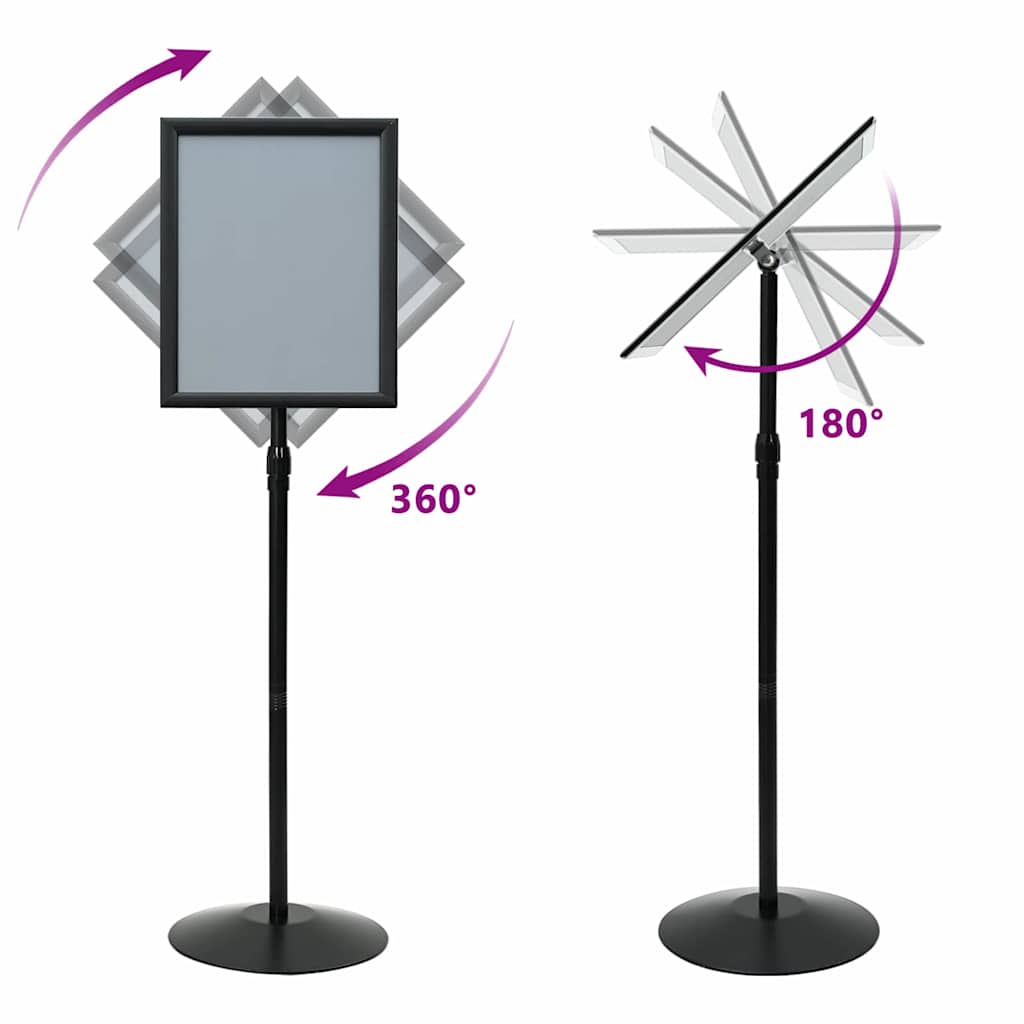 Pedestal plakatstativ sølv a3 PVC og stål