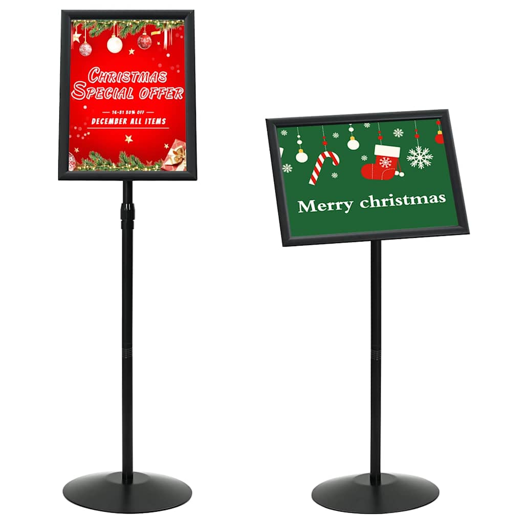 Pedestal plakatstativ sølv a3 PVC og stål