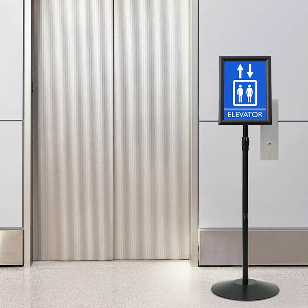 Pedestal plakatstativ sølv a4 PVC og stål