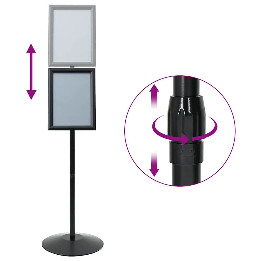 Pedestal plakatstativ sølv a4 PVC og stål