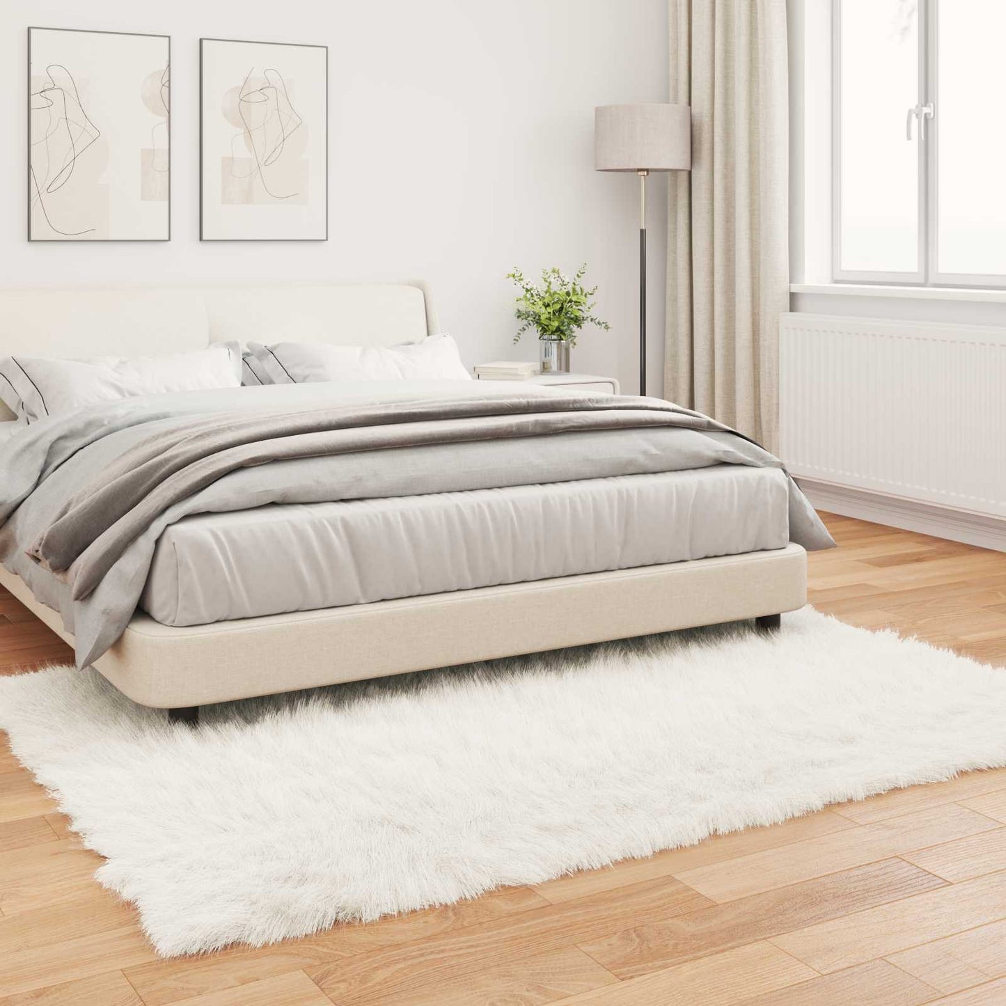 Fusk saueskinnteppe TAFALLA Hvit 160 x 230 cm Polyester