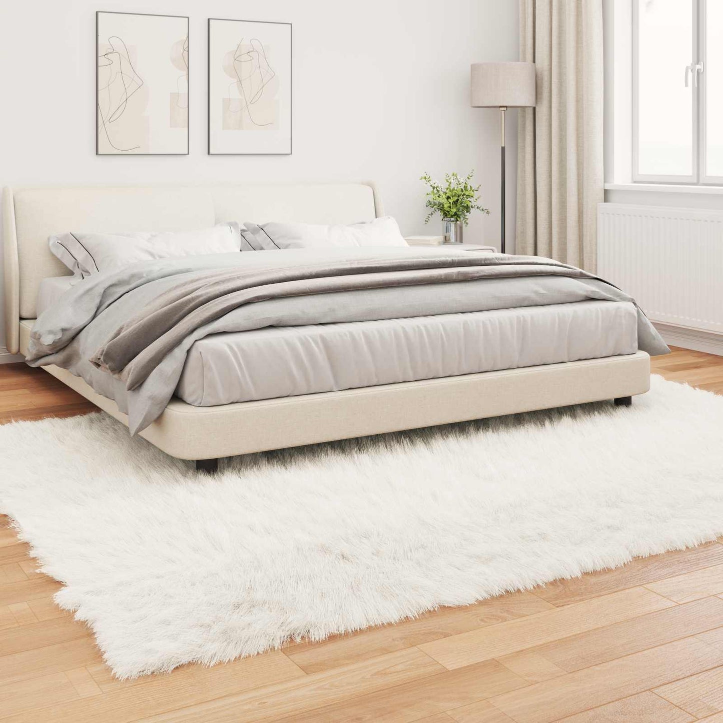 Fusk saueskinnteppe TAFALLA Hvit 200 x 280 cm Polyester