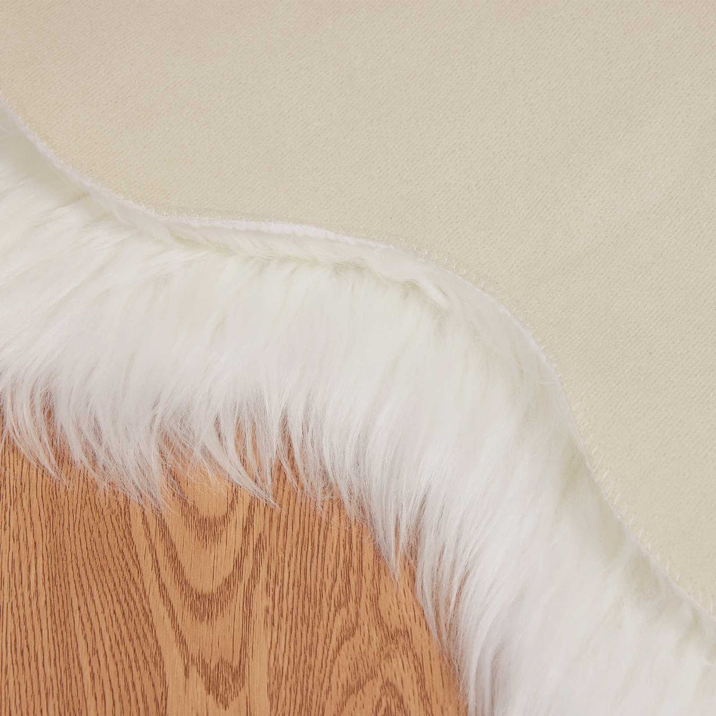 Fusk saueskinnteppe TAFALLA Hvit 80 x 120 cm Polyester