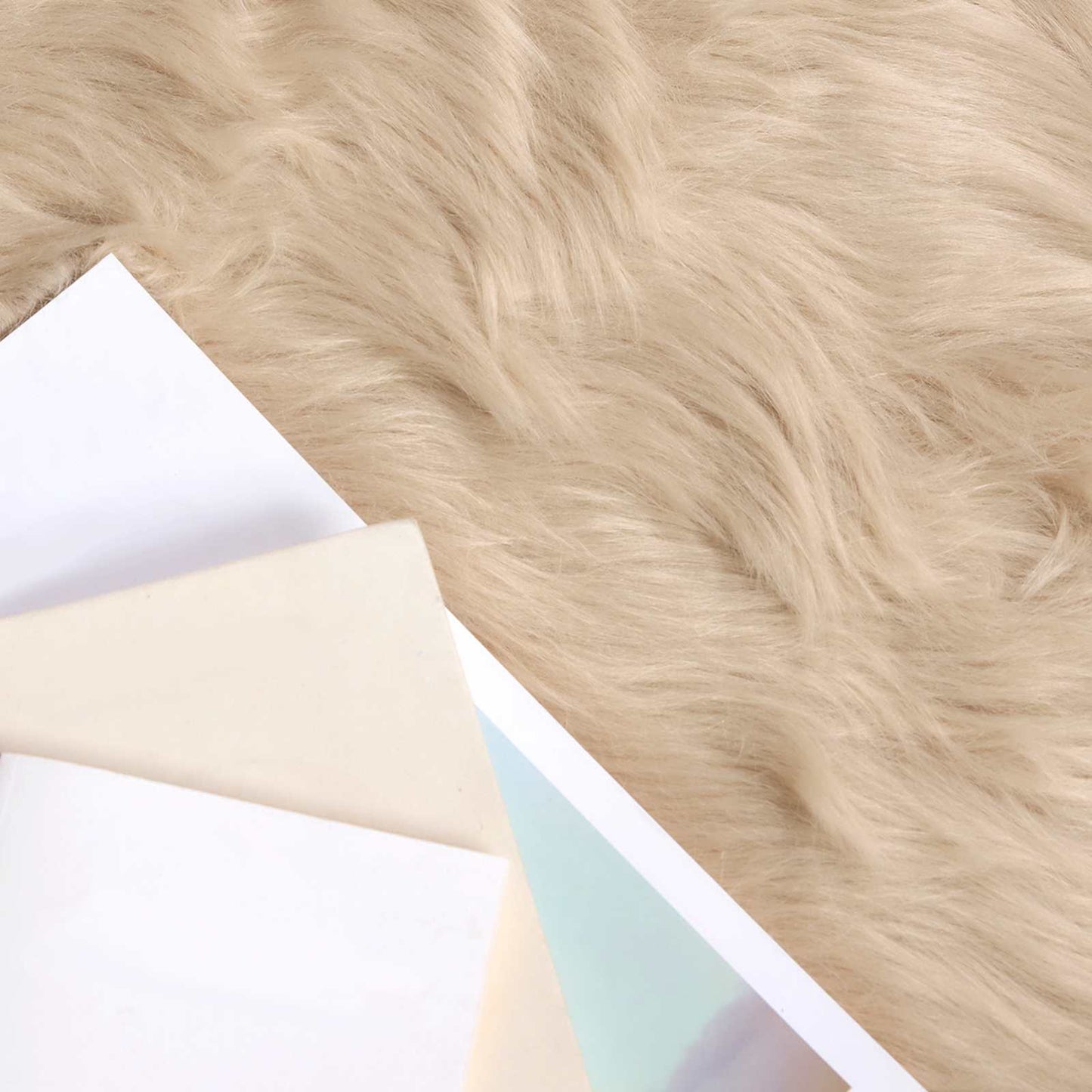 Fusk saueskinnteppe TAFALLA Beige 100 x 200 cm Polyester