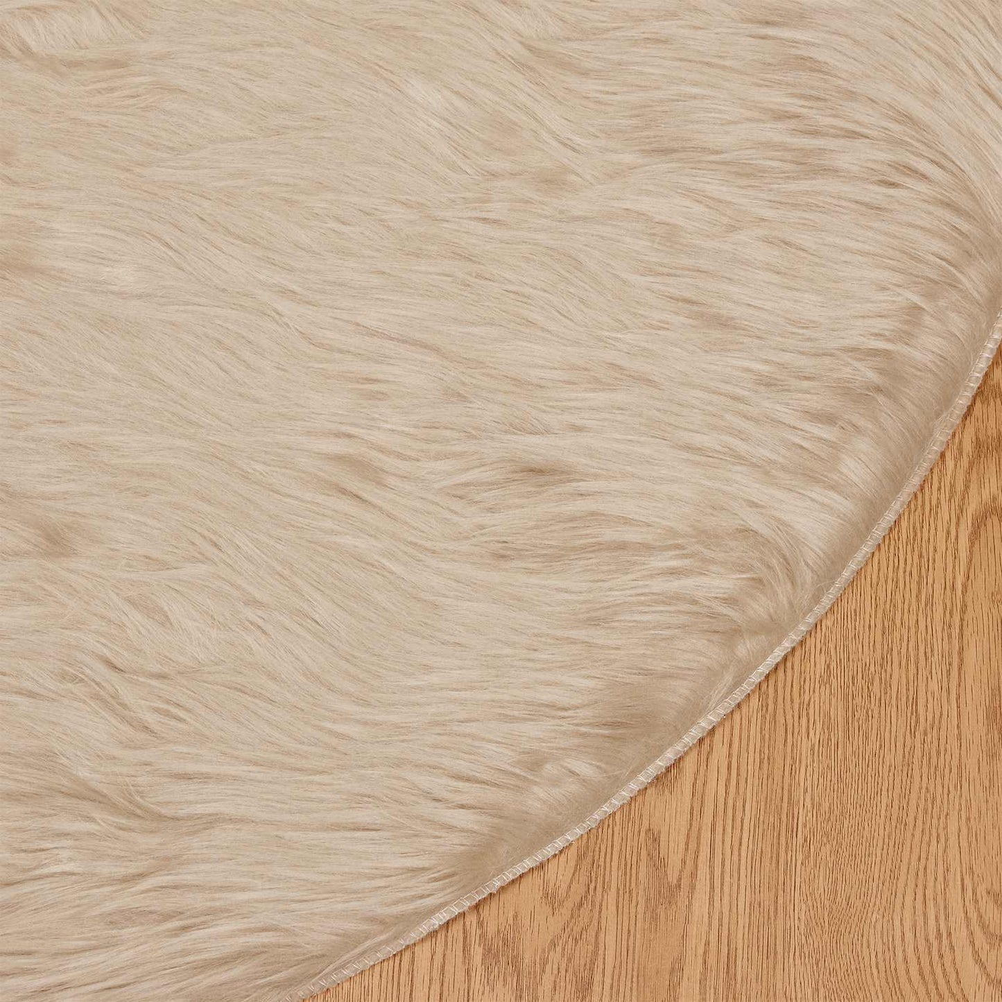 Fusk saueskinnteppe TAFALLA Beige Ø 160 cm Polyester