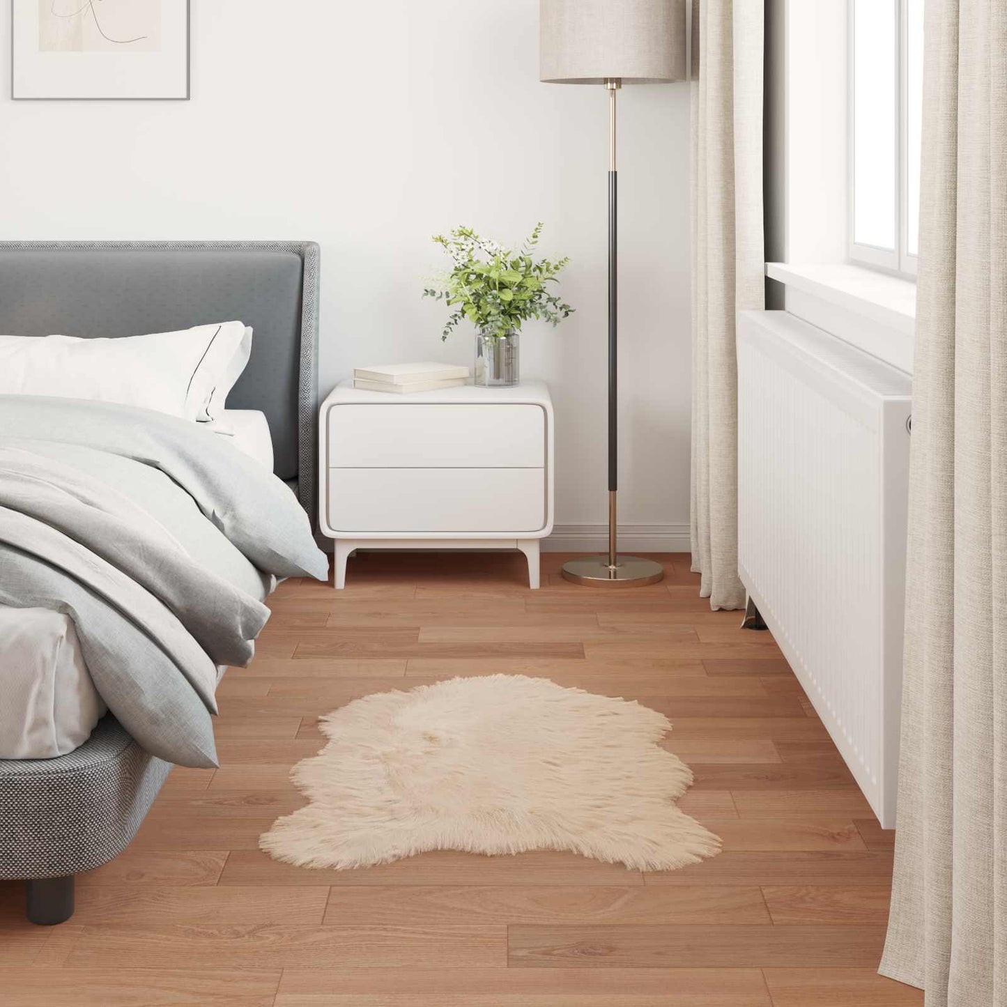 Fusk saueskinnteppe TAFALLA Beige 60 x 90 cm Polyester