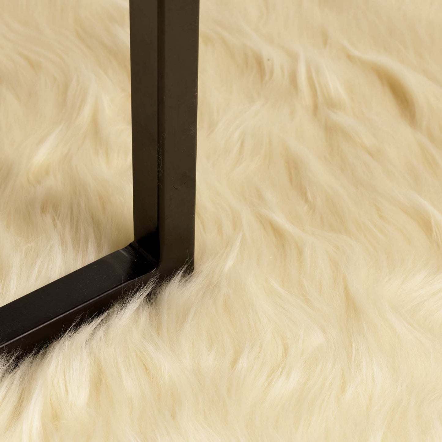 Fusk saueskinnteppe TAFALLA Krem 80 x 150 cm Polyester