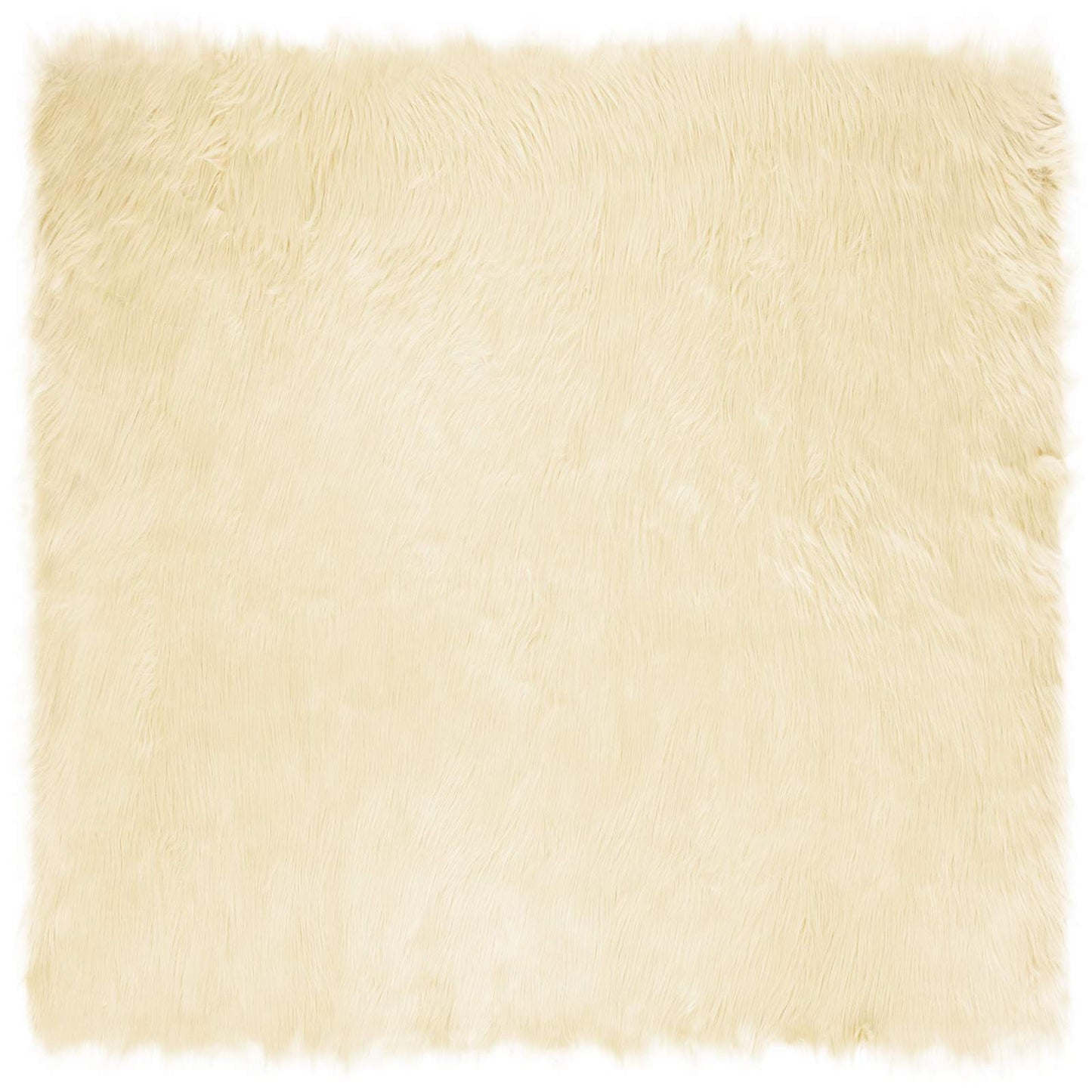 Fusk saueskinnteppe TAFALLA Krem 160 x 160 cm Polyester