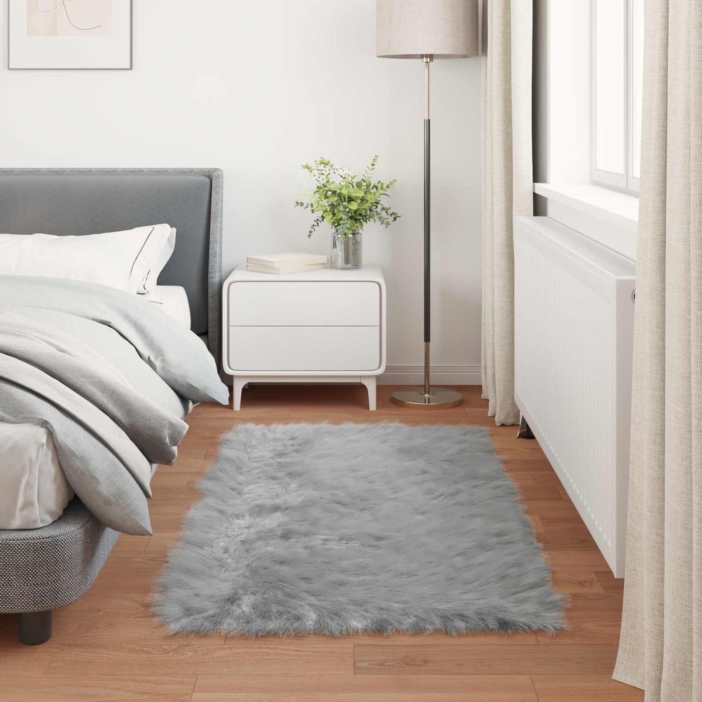 Fusk saueskinnteppe TAFALLA Grå 60 x 110 cm Polyester