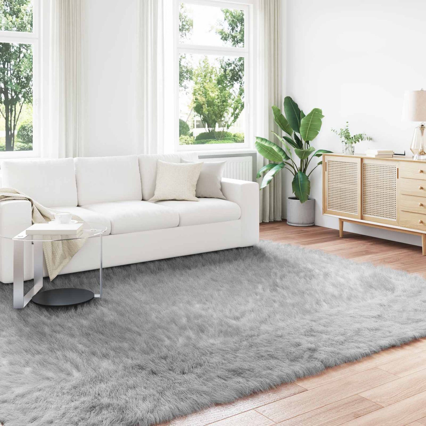 Fusk saueskinnteppe TAFALLA Grå 240 x 340 cm Polyester