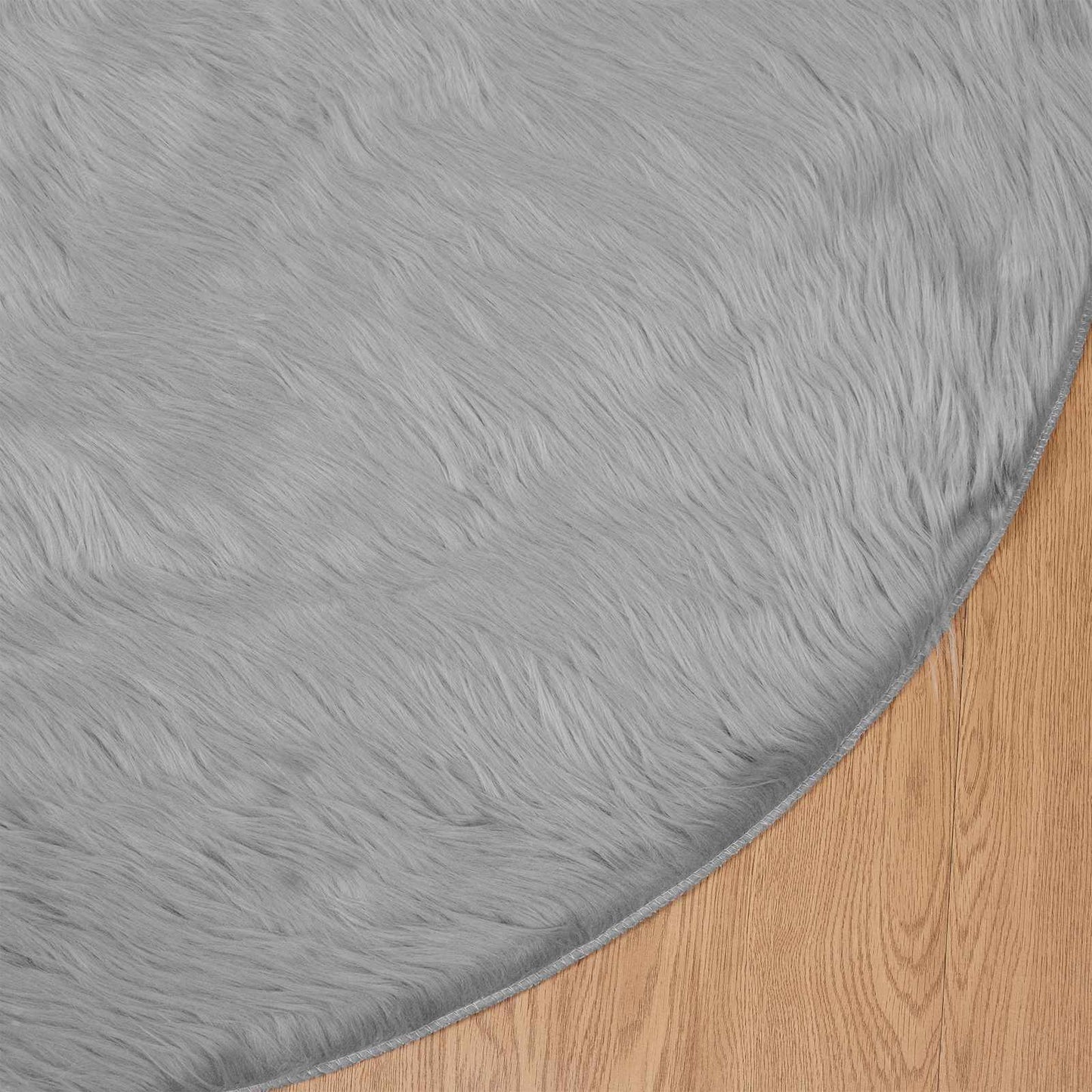 Fusk saueskinnteppe TAFALLA Grå Ø 120 cm Polyester