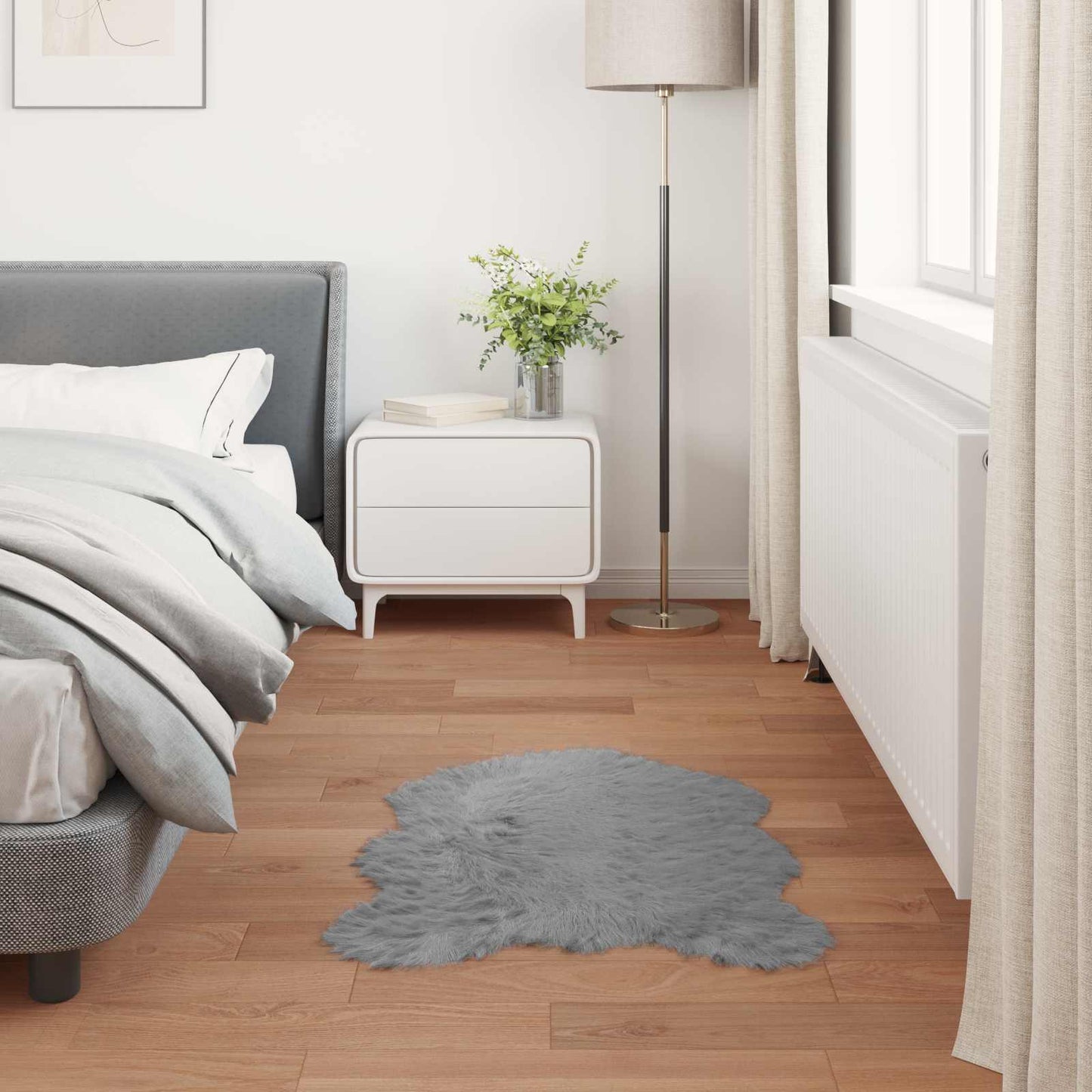 Fusk saueskinnteppe TAFALLA Grå 60 x 90 cm Polyester