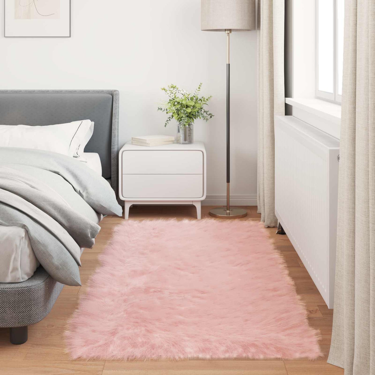 Fusk saueskinnteppe TAFALLA Rosa 80 x 200 cm Polyester