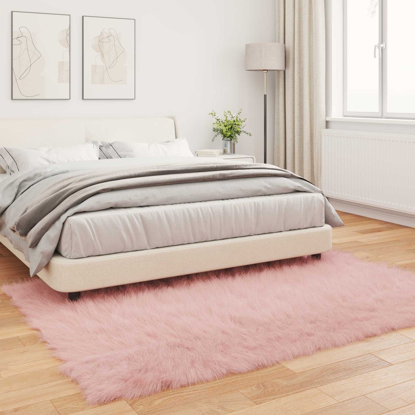 Fusk saueskinnteppe TAFALLA Rosa 140 x 200 cm Polyester