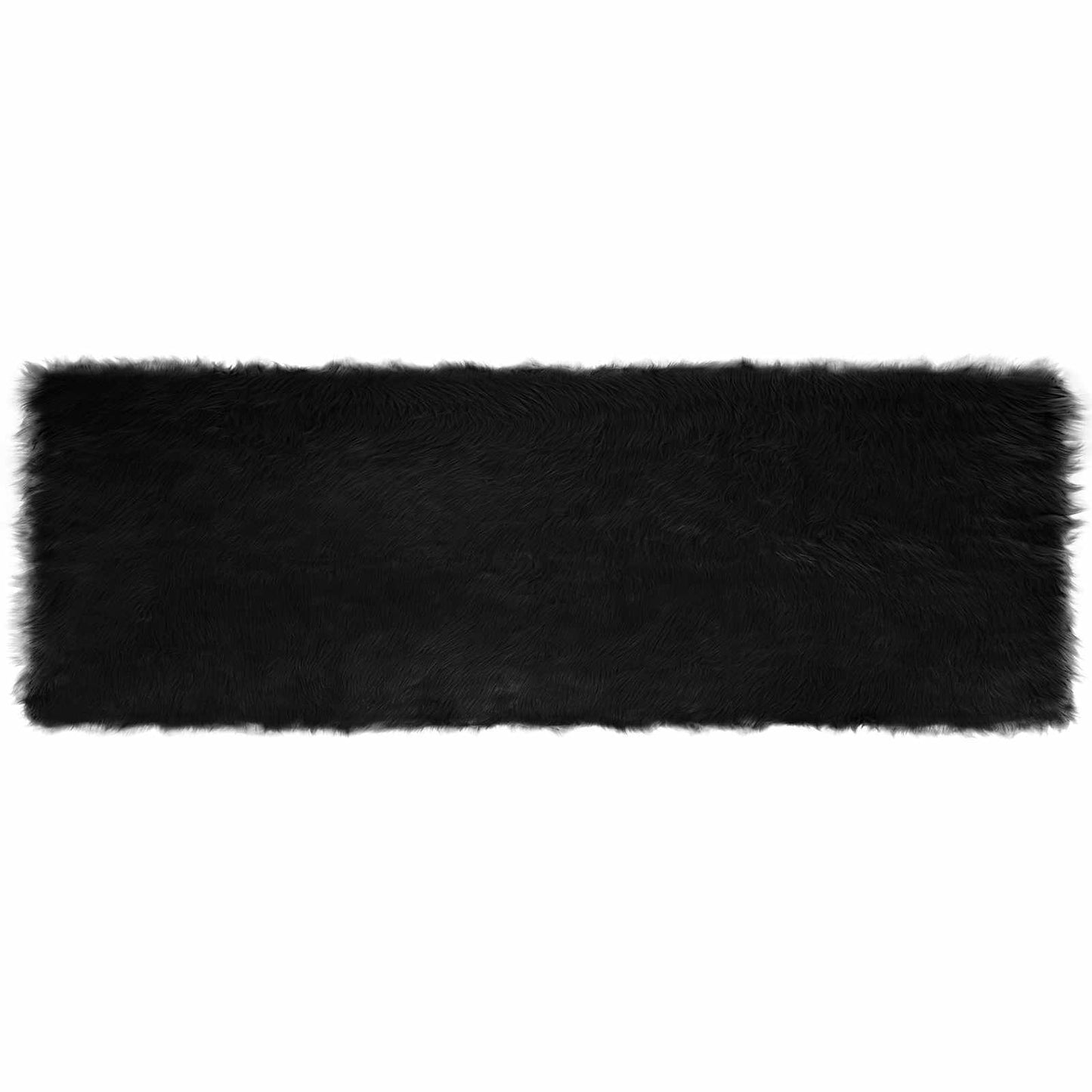 Fusk saueskinnteppe TAFALLA Svart 80 x 250 cm Polyester