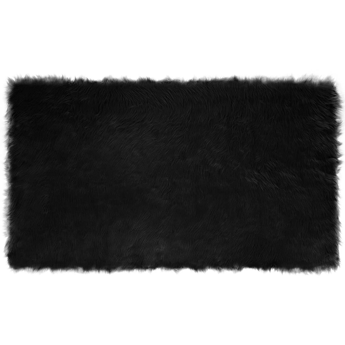 Fusk saueskinnteppe TAFALLA Svart 100 x 200 cm Polyester